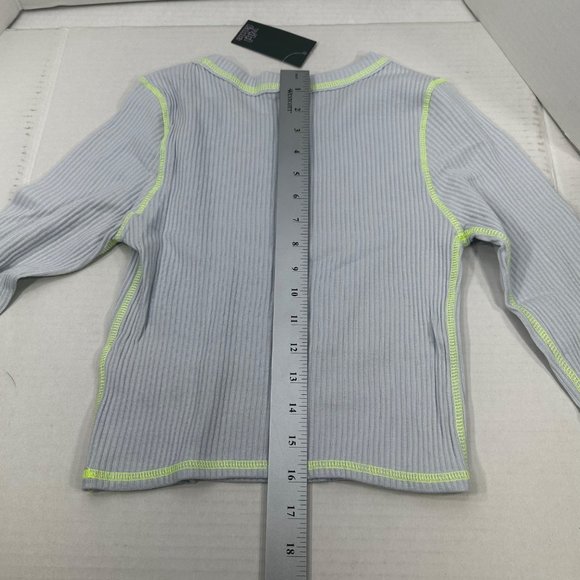 Wild Fable Women's Size XS Long Sleeve Slim Fit Baby Ribbed Tee Shirt Blue New - Picture 13 of 13